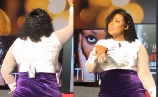 Robe élastique, Amina Poté dévoile ses hanches bien dessinées… (vidéo)