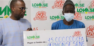 Gagnant de 15 millions de francs CFA au Senloto Jackpot : Mr Alphonse Séne déclare que ses rêves vont se réaliser