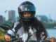 La ravissante actrice Diarra alias Cathy de la série « Virginie » en mode motard 