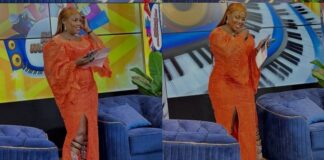 (Photos) – Amina Poté : Sa robe orange fendue à la cuisse chauffe la toile