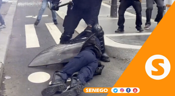 Les images choc d’un policier mis KO par des manifestants en France : tensions et réactions (vidéo)