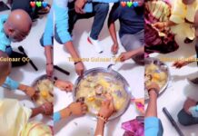 (Vidéo)- Assis par terre, Bouba Ndour déguste son bon « Thiébou guinar » avec le personnel de la Tfm