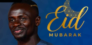 « Eid Mubarak to all brothers and sisters », Vœux de Sadio Mané