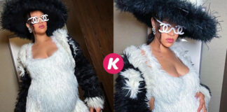 (Photos) – Rihanna réchauffe son baby bump avec une mini robe en fourrure.