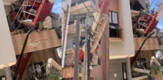 Ouakam : Une grue s’effondre sur un immeuble