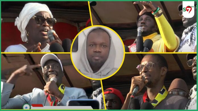 (Vidéo) Les discours mémorables de Mara Niass, Mimi, Dame Mbodj & Cap. Touré sur SONKO à la marche pour les détenus…